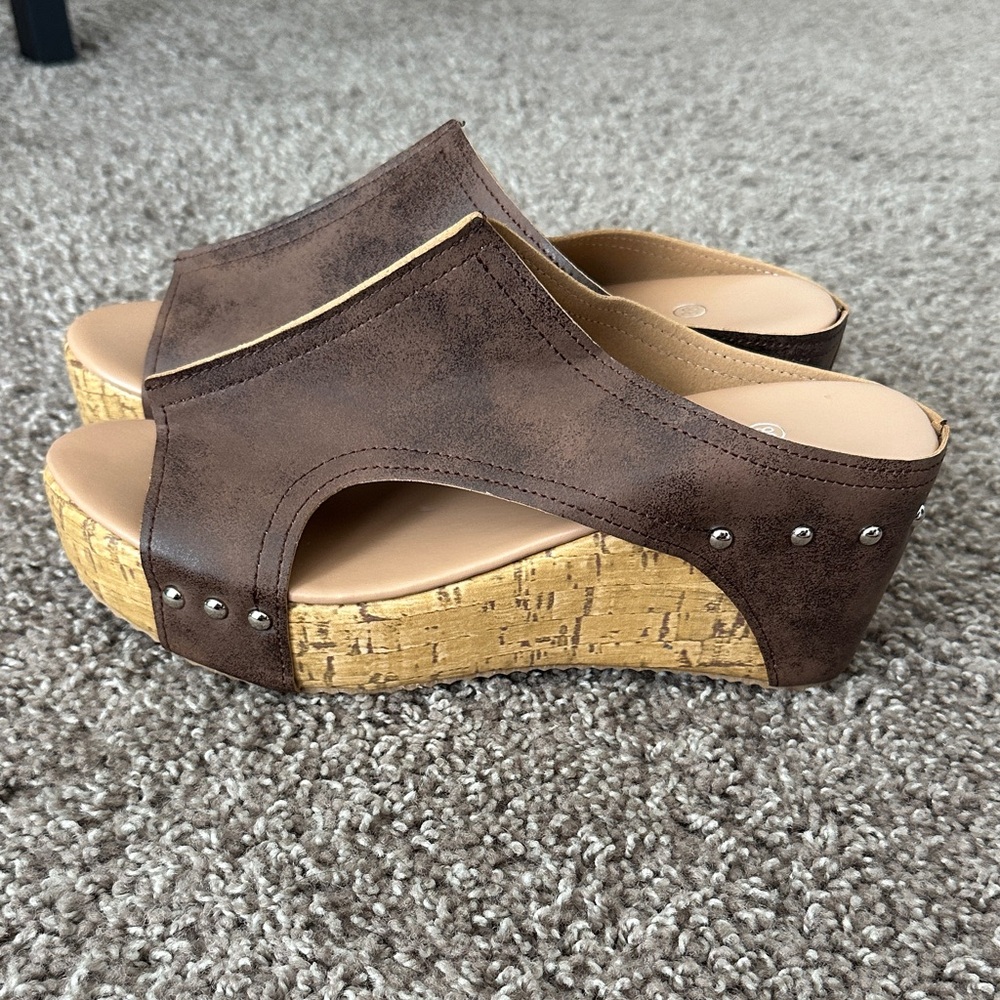 Brown Wedge Sandals